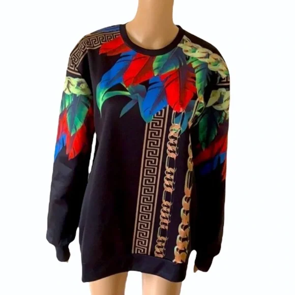 AIDEAONE | Retro print sweater - Picture 2 of 11